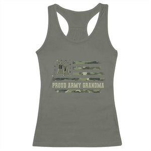 Proud Army Grandma Racerback Tank Top Vintage Camo American Flag Veteran TS11 Military Green Print Your Wear