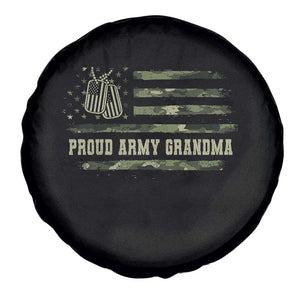 Proud Army Grandma Spare Tire Cover Vintage Camo American Flag Veteran TS11 Print Your Wear