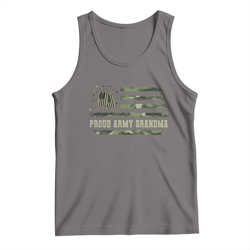 Proud Army Grandma Tank Top Vintage Camo American Flag Veteran TS11 Deep Heather Print Your Wear