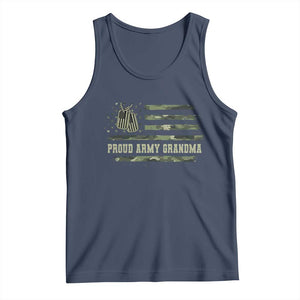 Proud Army Grandma Tank Top Vintage Camo American Flag Veteran TS11 Navy Print Your Wear