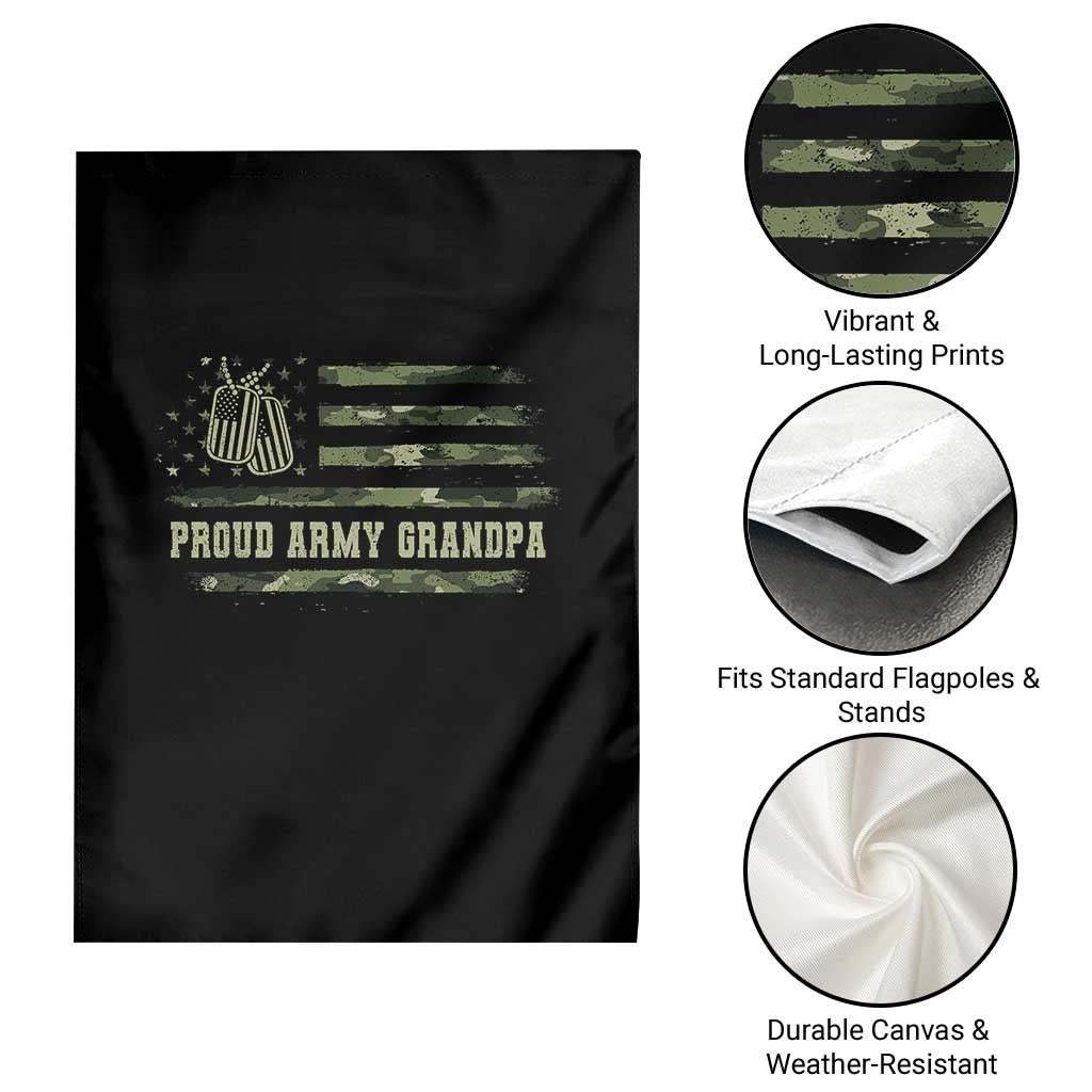 Proud Army Grandpa Garden Flag Vintage Camo American Flag Veteran TS11 Print Your Wear