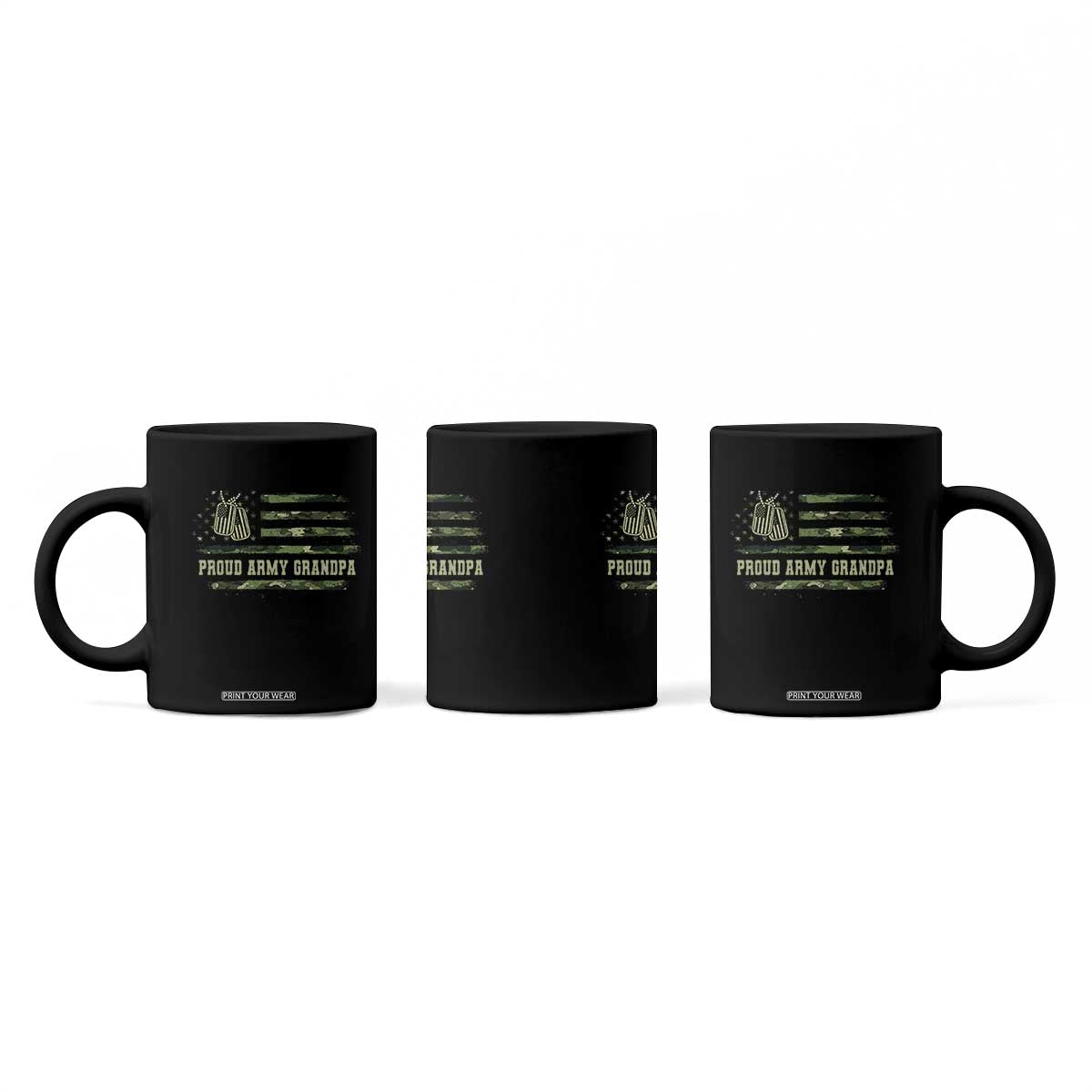 Proud Army Grandpa Coffee Mug Vintage Camo American Flag Veteran TS11 Print Your Wear