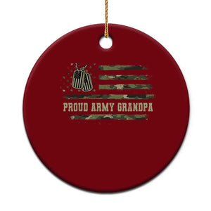 Proud Army Grandpa Ceramic Ornament Vintage Camo American Flag Veteran TS11 1pc Red Print Your Wear