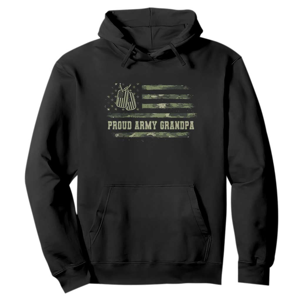 Proud Army Grandpa Hoodie Vintage Camo American Flag Veteran TS11 Black Print Your Wear