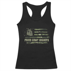 Proud Army Grandpa Racerback Tank Top Vintage Camo American Flag Veteran TS11 Black Print Your Wear
