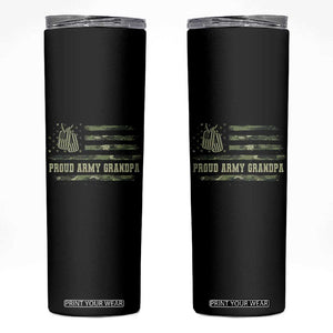 Proud Army Grandpa Skinny Tumbler Vintage Camo American Flag Veteran TS11 Black Print Your Wear