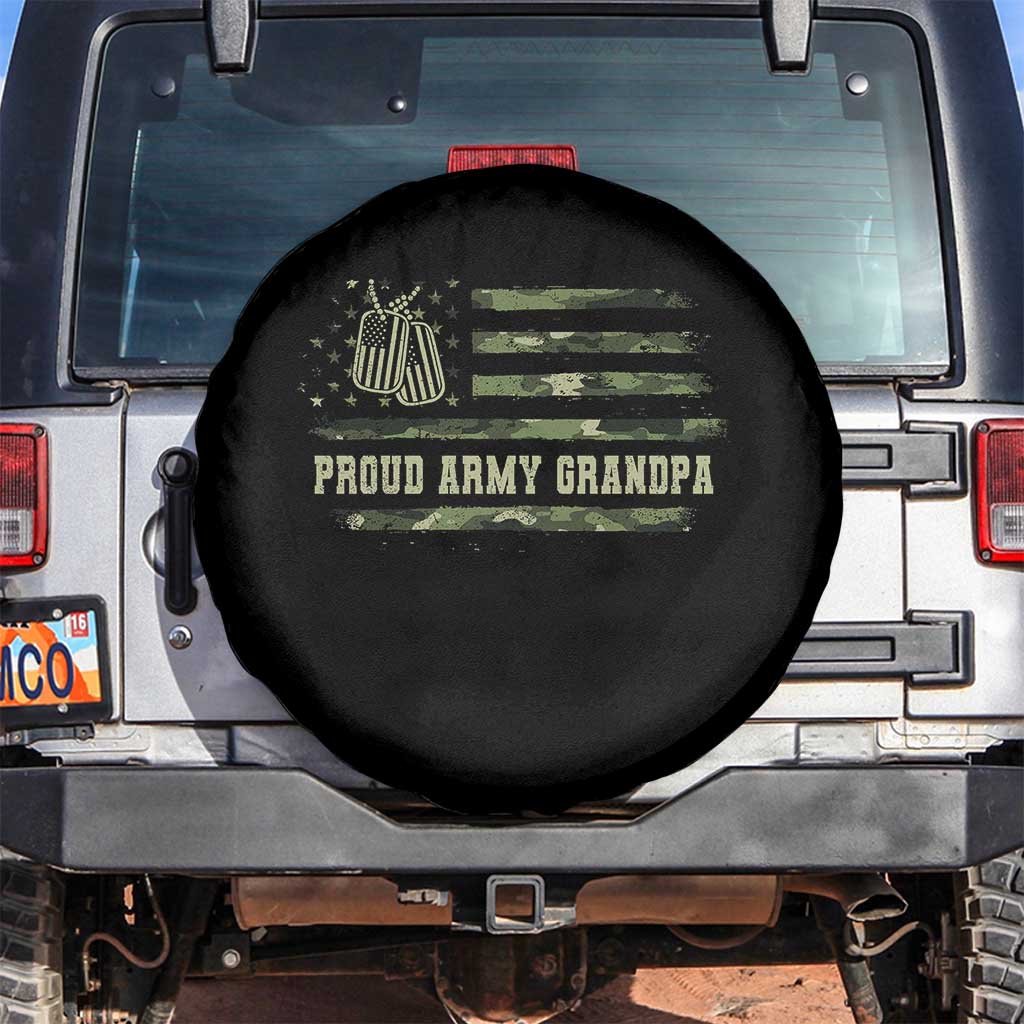 Proud Army Grandpa Spare Tire Cover Vintage Camo American Flag Veteran TS11 No hole Black Print Your Wear