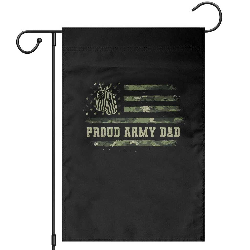 Proud Army Dad Garden Flag Vintage Camo American Flag Veteran Father's Day TS11 Black Print Your Wear