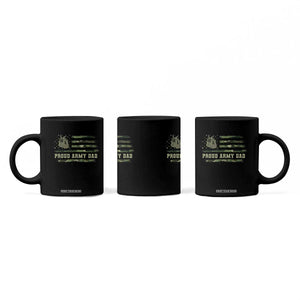 Proud Army Dad Coffee Mug Vintage Camo American Flag Veteran Father's Day TS11 Print Your Wear