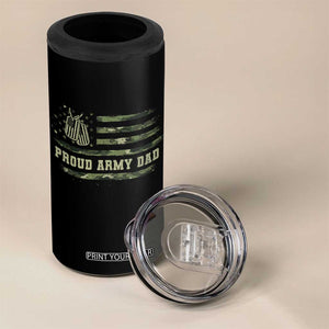 Proud Army Dad 4 in 1 Can Cooler Tumbler Vintage Camo American Flag Veteran Father's Day TS11 Print Your Wear