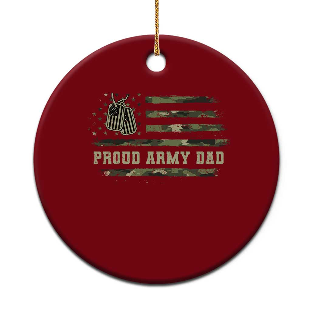 Proud Army Dad Ceramic Ornament Vintage Camo American Flag Veteran Father's Day TS11 1pc Red Print Your Wear