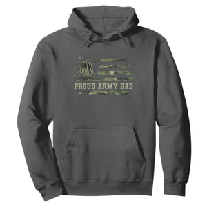 Proud Army Dad Hoodie Vintage Camo American Flag Veteran Father's Day TS11 Dark Heather Print Your Wear