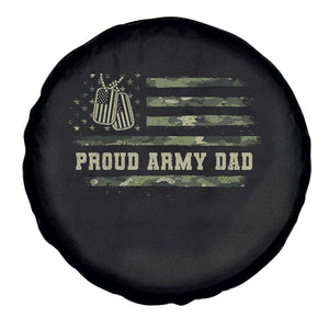 Proud Army Dad Spare Tire Cover Vintage Camo American Flag Veteran Father's Day TS11 Print Your Wear
