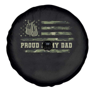 Proud Army Dad Spare Tire Cover Vintage Camo American Flag Veteran Father's Day TS11 Print Your Wear