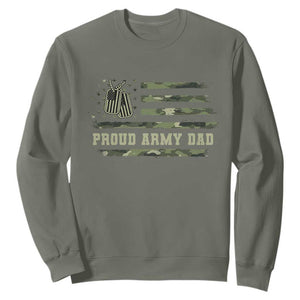 Proud Army Dad Sweatshirt Vintage Camo American Flag Veteran Father's Day TS11 Military Green Print Your Wear