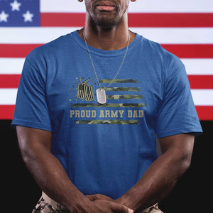 Proud Army Dad T Shirt Vintage Camo American Flag Veteran Father's Day TS11 Royal Blue Print Your Wear