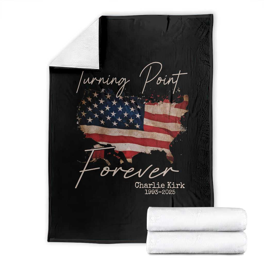 Turning Point Forever Throw Blanket Patriotic American Map Vintage USA Flag TS11 Black Print Your Wear