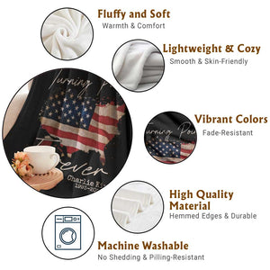 Turning Point Forever Throw Blanket Patriotic American Map Vintage USA Flag TS11 Print Your Wear