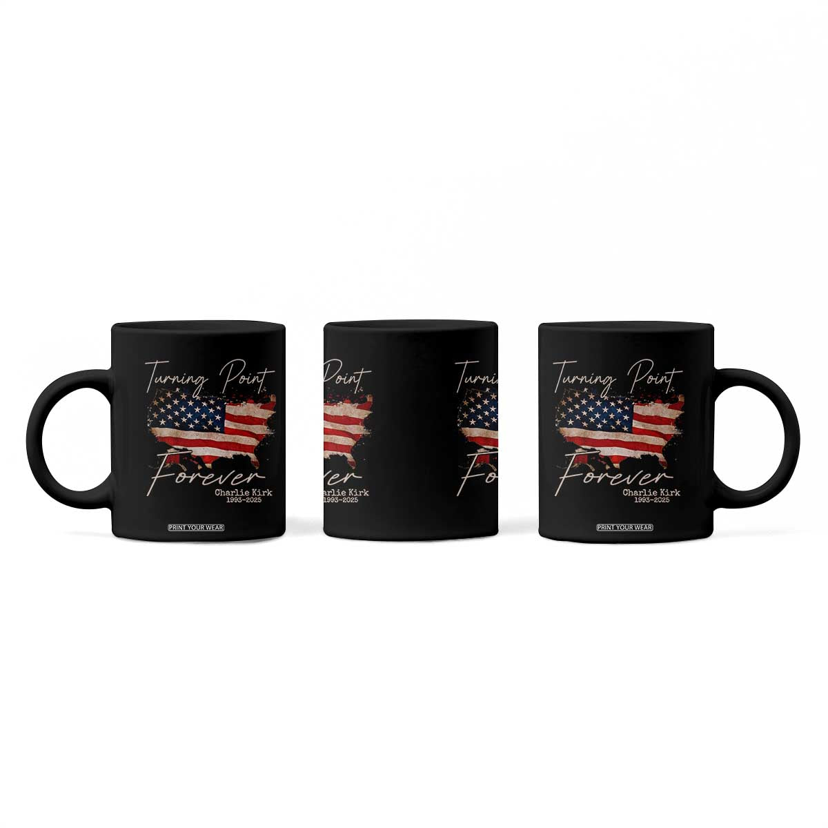 Turning Point Forever Coffee Mug Patriotic American Map Vintage USA Flag TS11 Print Your Wear