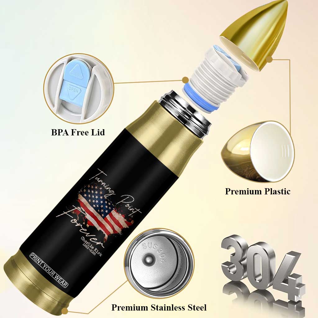 Turning Point Forever Bullet Tumbler Patriotic American Map Vintage USA Flag TS11 Print Your Wear