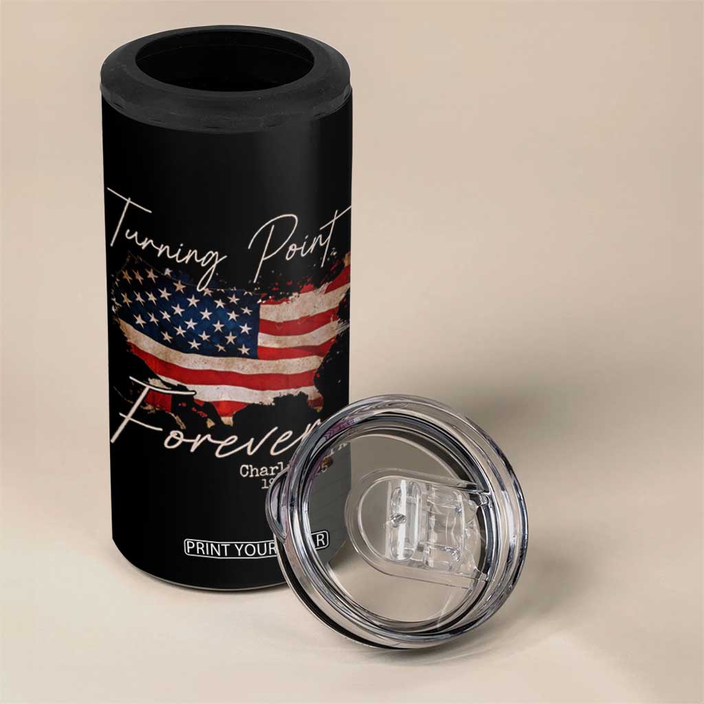 Turning Point Forever 4 in 1 Can Cooler Tumbler Patriotic American Map Vintage USA Flag TS11 Print Your Wear