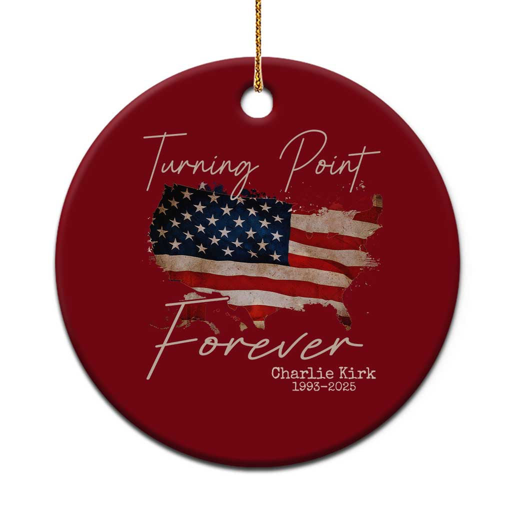 Turning Point Forever Ceramic Ornament Patriotic American Map Vintage USA Flag TS11 1pc Red Print Your Wear