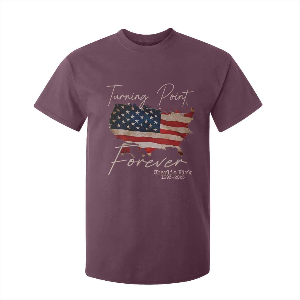 Turning Point Forever T Shirt For Kid Patriotic American Map Vintage USA Flag TS11 Maroon Print Your Wear