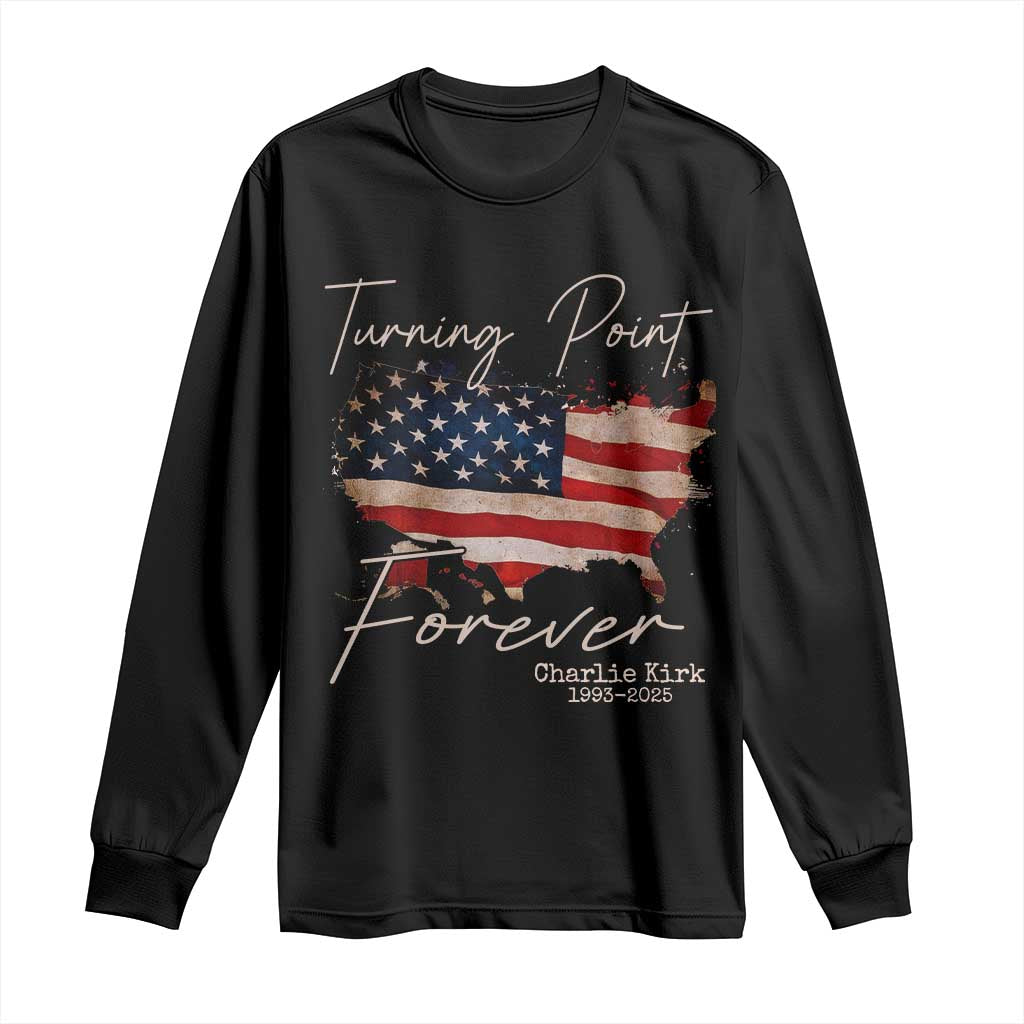 Turning Point Forever Long Sleeve Shirt Patriotic American Map Vintage USA Flag TS11 Black Print Your Wear