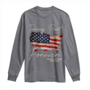 Turning Point Forever Long Sleeve Shirt Patriotic American Map Vintage USA Flag TS11 Charcoal Print Your Wear