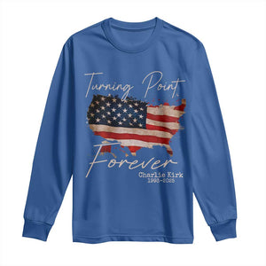 Turning Point Forever Long Sleeve Shirt Patriotic American Map Vintage USA Flag TS11 Royal Blue Print Your Wear