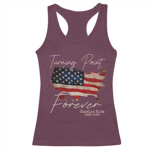 Turning Point Forever Racerback Tank Top Patriotic American Map Vintage USA Flag TS11 Maroon Print Your Wear