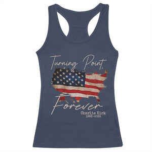 Turning Point Forever Racerback Tank Top Patriotic American Map Vintage USA Flag TS11 Navy Print Your Wear