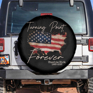 Turning Point Forever Spare Tire Cover Patriotic American Map Vintage USA Flag TS11 No hole Black Print Your Wear