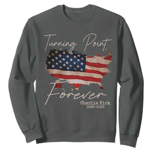Turning Point Forever Sweatshirt Patriotic American Map Vintage USA Flag TS11 Dark Heather Print Your Wear