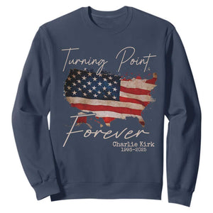 Turning Point Forever Sweatshirt Patriotic American Map Vintage USA Flag TS11 Navy Print Your Wear