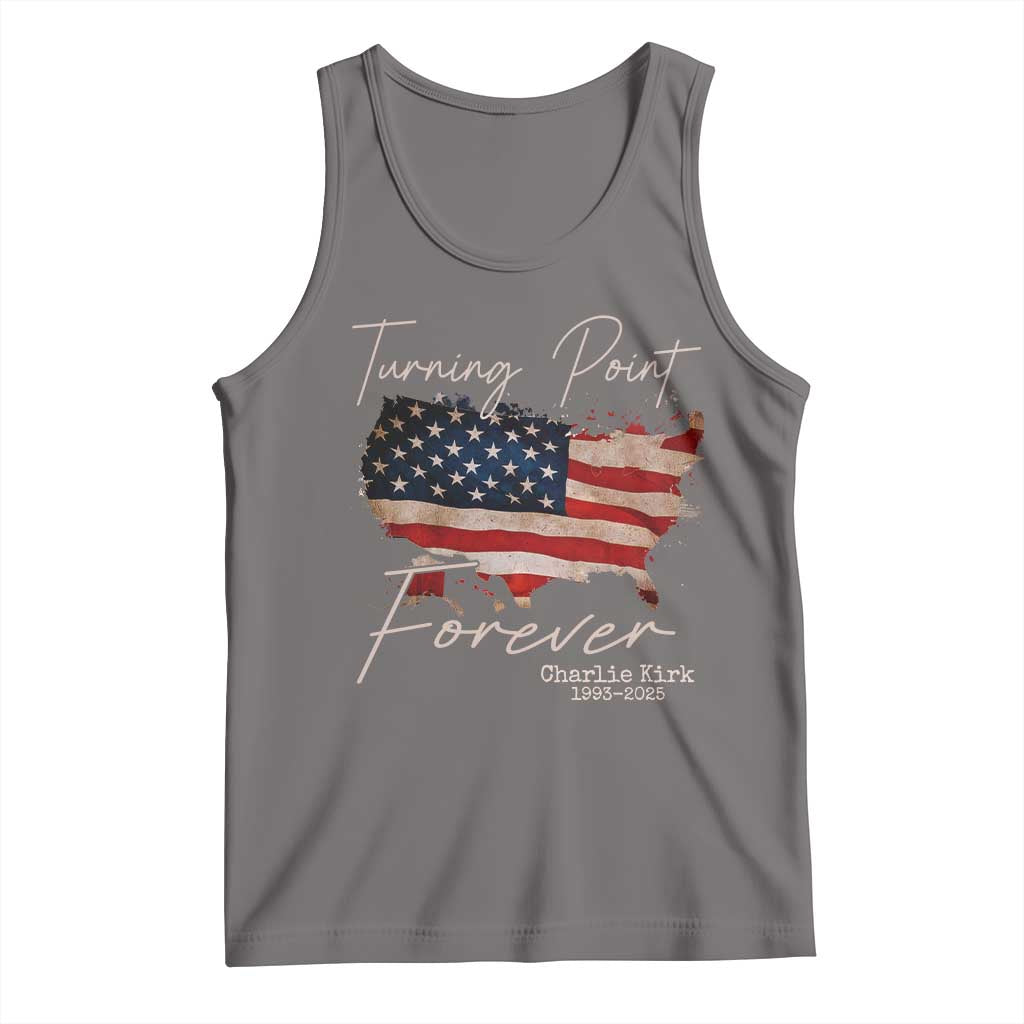Turning Point Forever Tank Top Patriotic American Map Vintage USA Flag TS11 Deep Heather Print Your Wear