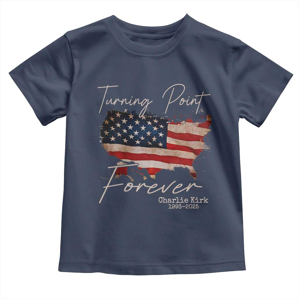 Turning Point Forever Toddler T Shirt Patriotic American Map Vintage USA Flag TS11 Navy Print Your Wear