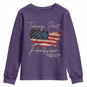 Turning Point Forever Youth Sweatshirt Patriotic American Map Vintage USA Flag TS11 Purple Print Your Wear
