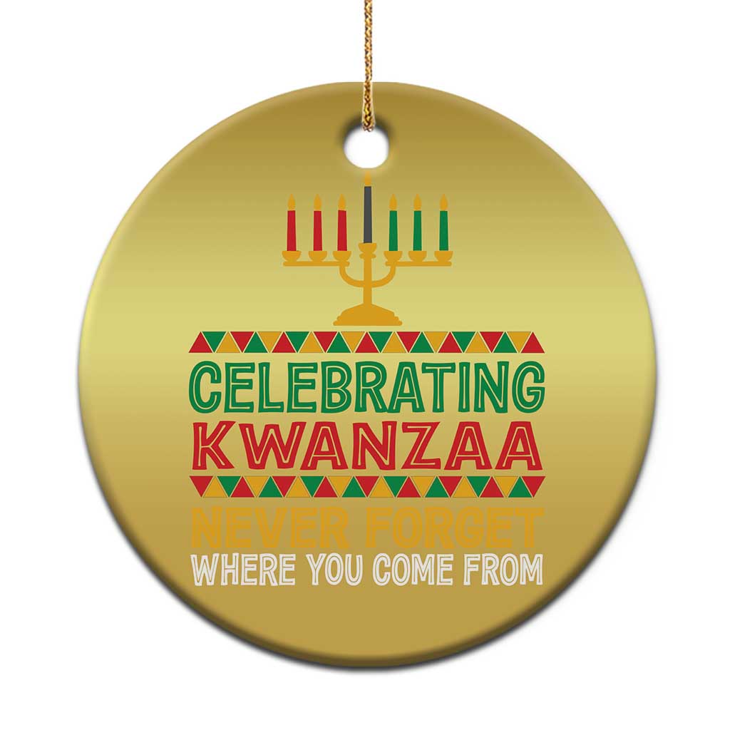Celebrating Kwanzaa Never Forget Where You Come From Kinara Candle Christmas Ornament TS11 Print Your Wear