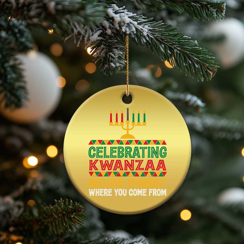 Celebrating Kwanzaa Never Forget Where You Come From Kinara Candle Christmas Ornament TS11 Print Your Wear