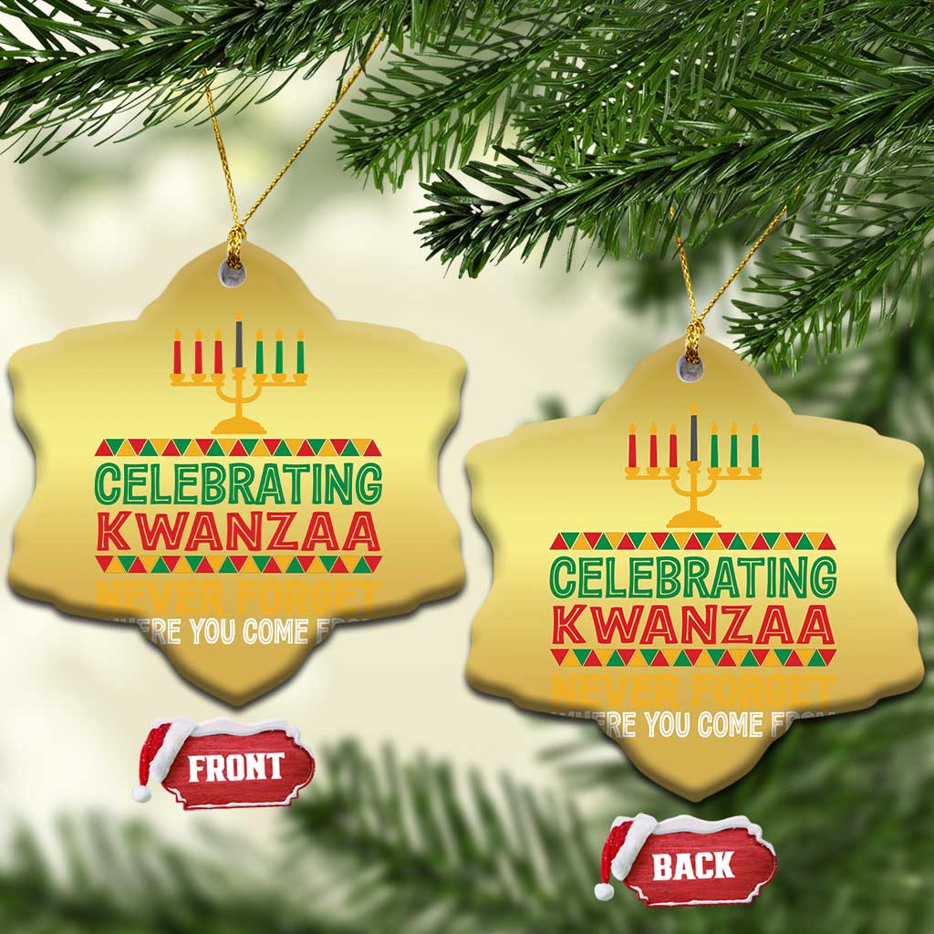 Celebrating Kwanzaa Never Forget Where You Come From Kinara Candle Christmas Ornament TS11 Snow Flake Gold Print Your Wear