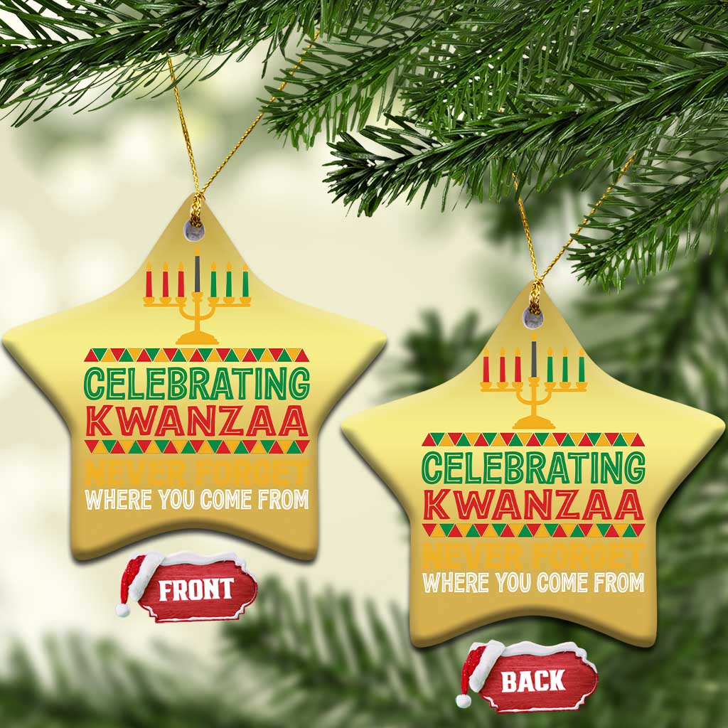 Celebrating Kwanzaa Never Forget Where You Come From Kinara Candle Christmas Ornament TS11 Star Gold Print Your Wear