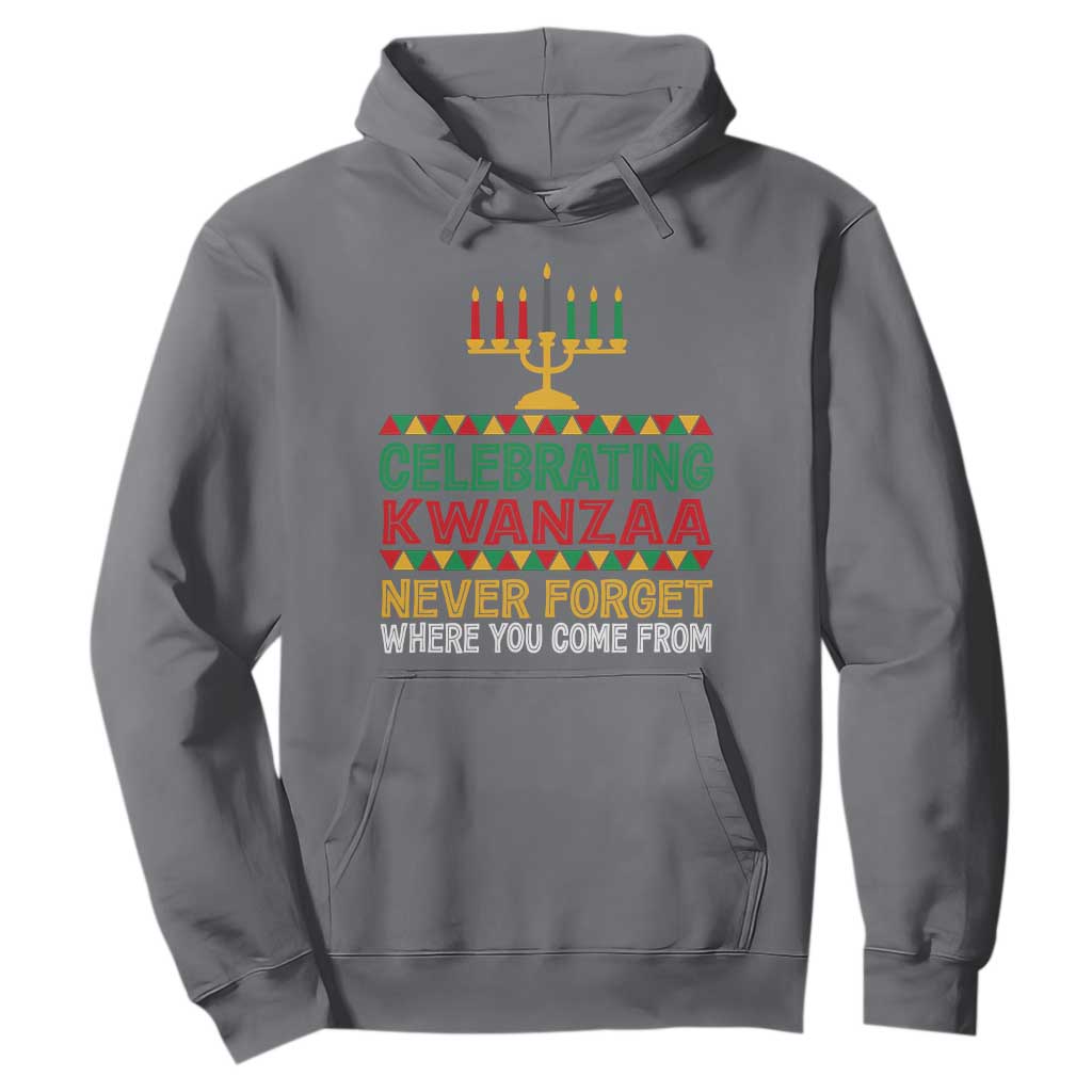 Celebrating Kwanzaa Never Forget Where You Come From Kinara Candle Hoodie TS11 Charcoal Print Your Wear