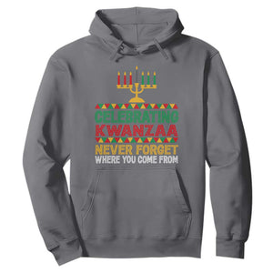Celebrating Kwanzaa Never Forget Where You Come From Kinara Candle Hoodie TS11 Charcoal Print Your Wear