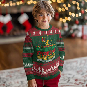 Celebrating Kwanzaa Never Forget Where You Come From Kinara Candle Ugly Christmas Sweater TS11 Christmas Print Your Wear