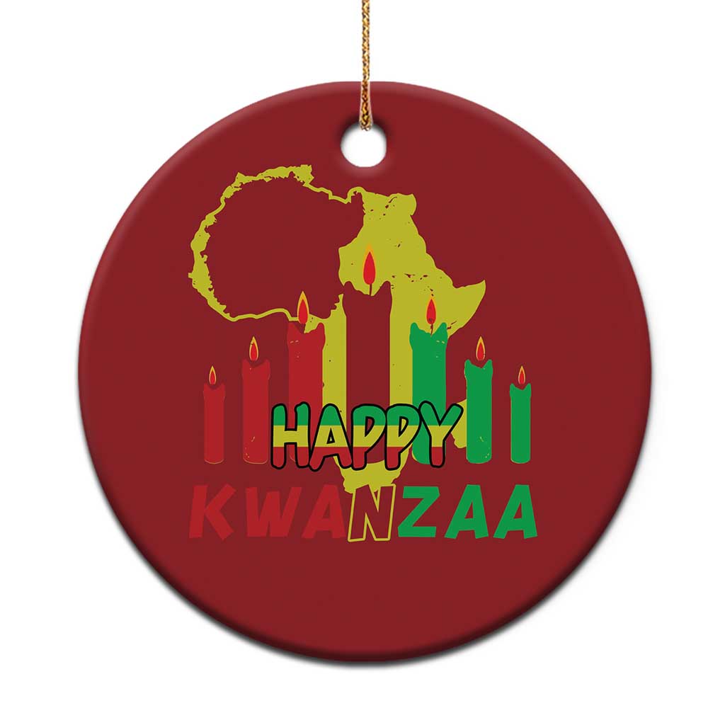 Happy Kwanzaa Christmas Ornament Black Holiday African American Xmas Kinara Candle TS11 Print Your Wear