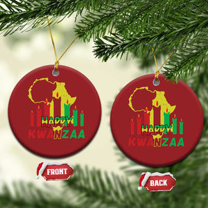 Happy Kwanzaa Christmas Ornament Black Holiday African American Xmas Kinara Candle TS11 Circle Red Print Your Wear