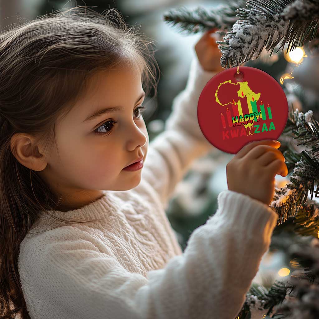 Happy Kwanzaa Christmas Ornament Black Holiday African American Xmas Kinara Candle TS11 Print Your Wear