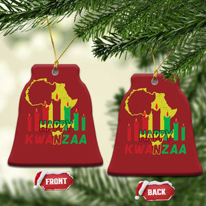 Happy Kwanzaa Christmas Ornament Black Holiday African American Xmas Kinara Candle TS11 Bell Flake Red Print Your Wear