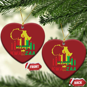 Happy Kwanzaa Christmas Ornament Black Holiday African American Xmas Kinara Candle TS11 Heart Red Print Your Wear